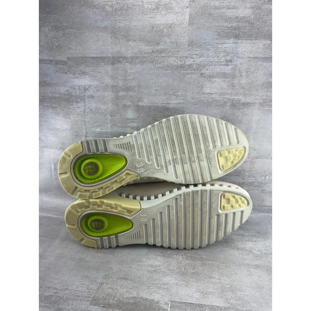 ECCO ST.1 Hybrid Lite Women Beige Grey Leather Suede Slip On Sneakers Size 38